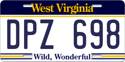 WV license plate DPZ698