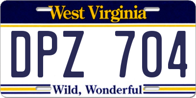 WV license plate DPZ704