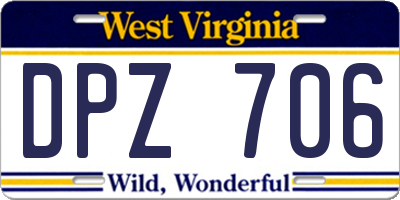 WV license plate DPZ706