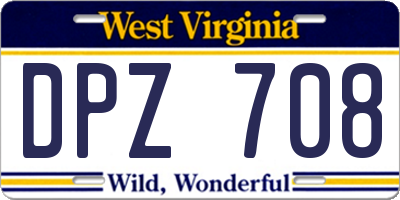 WV license plate DPZ708