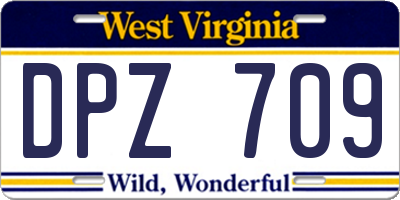 WV license plate DPZ709