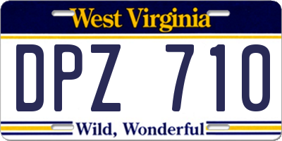 WV license plate DPZ710