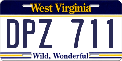 WV license plate DPZ711