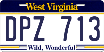 WV license plate DPZ713