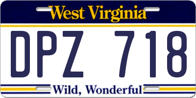 WV license plate DPZ718