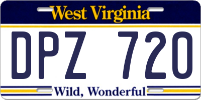 WV license plate DPZ720