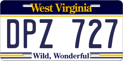 WV license plate DPZ727