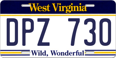 WV license plate DPZ730
