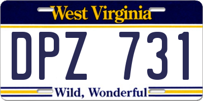 WV license plate DPZ731
