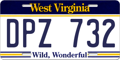 WV license plate DPZ732