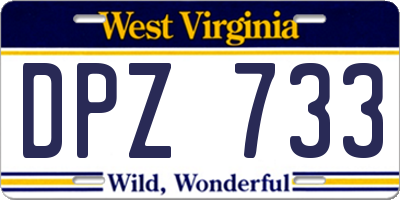 WV license plate DPZ733