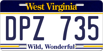 WV license plate DPZ735