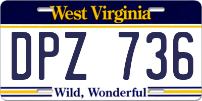 WV license plate DPZ736