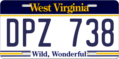 WV license plate DPZ738