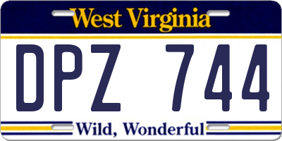 WV license plate DPZ744