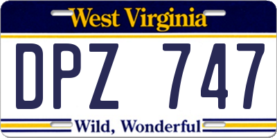 WV license plate DPZ747