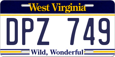 WV license plate DPZ749
