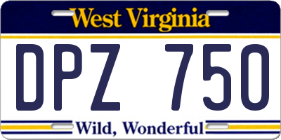 WV license plate DPZ750