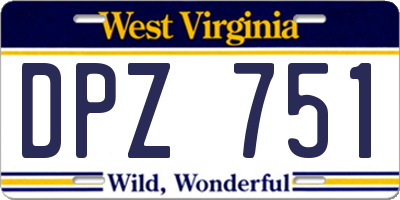 WV license plate DPZ751