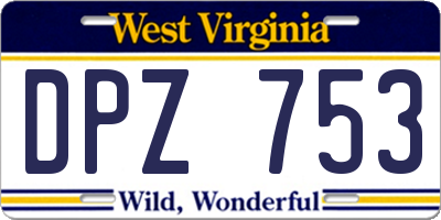 WV license plate DPZ753
