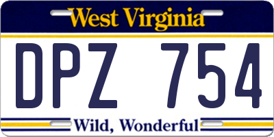 WV license plate DPZ754