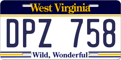 WV license plate DPZ758