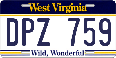 WV license plate DPZ759