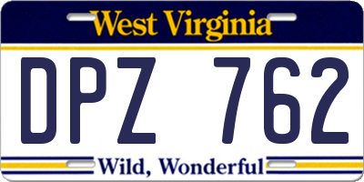 WV license plate DPZ762