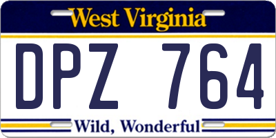 WV license plate DPZ764
