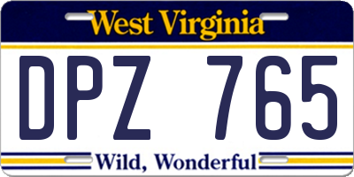WV license plate DPZ765