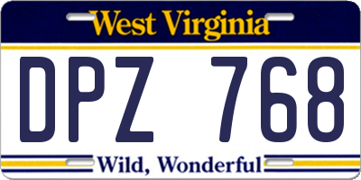 WV license plate DPZ768
