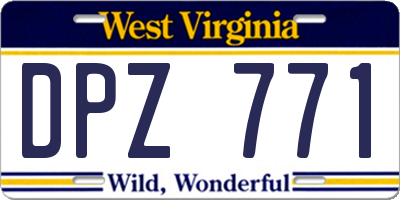 WV license plate DPZ771