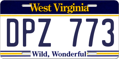WV license plate DPZ773