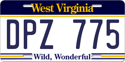 WV license plate DPZ775