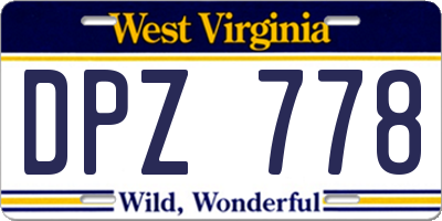 WV license plate DPZ778