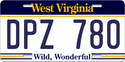 WV license plate DPZ780