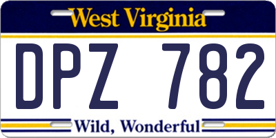 WV license plate DPZ782