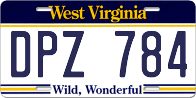 WV license plate DPZ784
