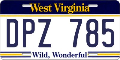 WV license plate DPZ785