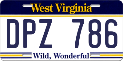WV license plate DPZ786