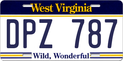 WV license plate DPZ787