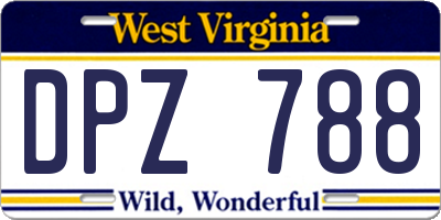 WV license plate DPZ788