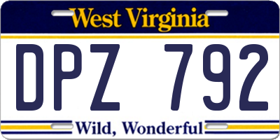 WV license plate DPZ792