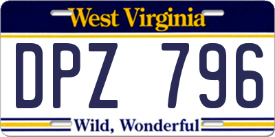 WV license plate DPZ796