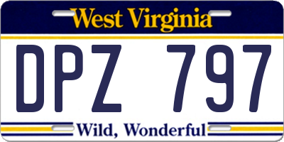 WV license plate DPZ797