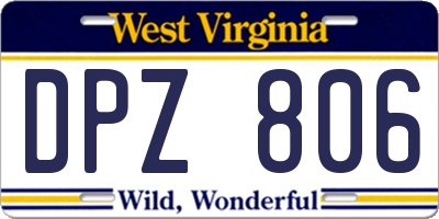 WV license plate DPZ806
