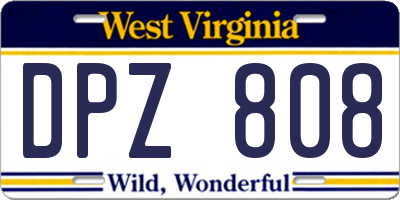 WV license plate DPZ808