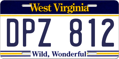 WV license plate DPZ812