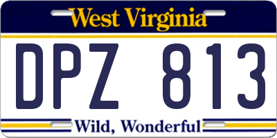 WV license plate DPZ813