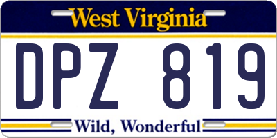 WV license plate DPZ819